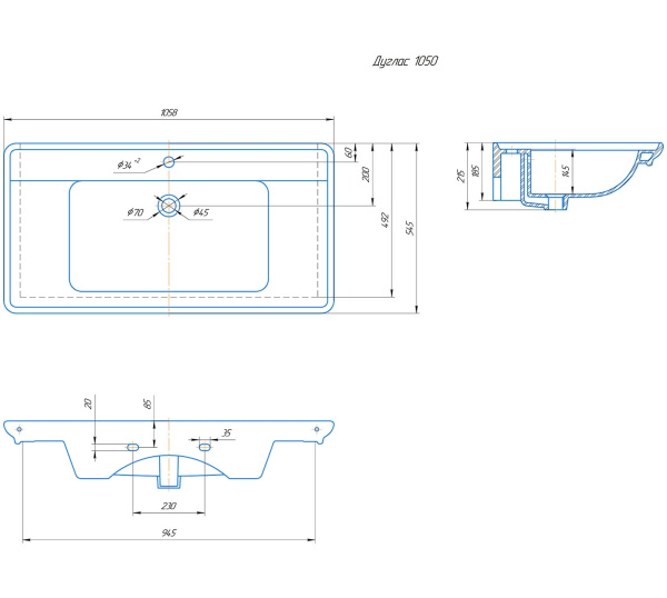 Раковина ASB-Woodline Дуглас 1050 23538